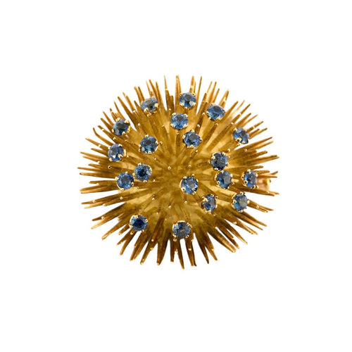 Broche Broche or jaune amati et saphir 58 Facettes CHA5409