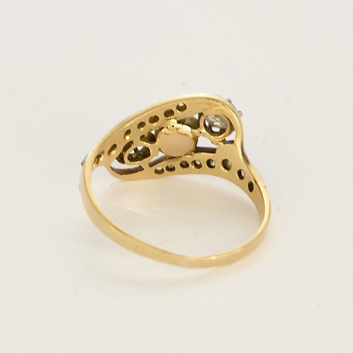 Bague 52 Bague Or jaune 18k et Platine 58 Facettes DADB-01