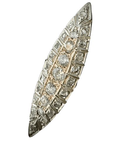 Bague 58 Bague marquise argent sur or jaune sertie de 2 carats de diamants 58 Facettes