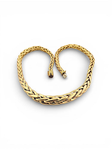 Collier Collier maille palmier en chute or jaune 18 carats 58 Facettes