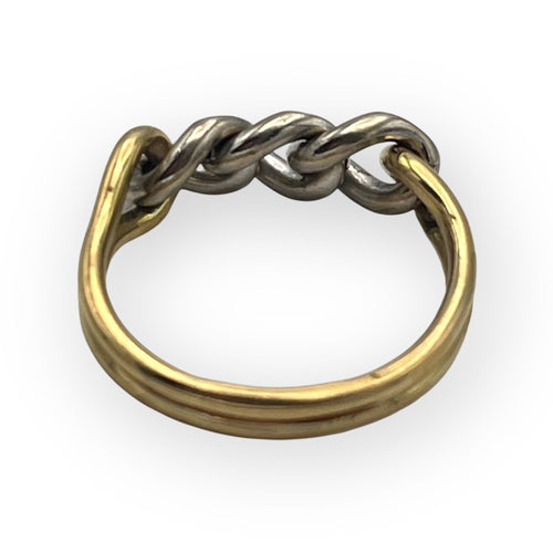 Bague 60 Bague chaîne en or blanc, or jaune et diamants 58 Facettes 149057140