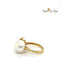 Bague 54 Bague en or jaune, perle de culture et diamant 58 Facettes