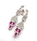 Boucles d'oreilles Superbes boucles d'oreilles en platine massif avec rubis et diamants 58 Facettes