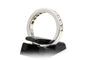 Bague 53 Alliance demi-américaine contemporaine or blanc, diamants 58 Facettes B724