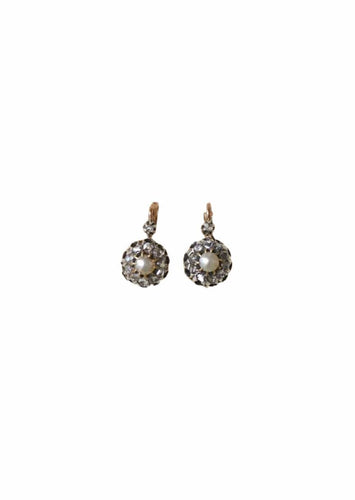 Boucles d'oreilles Dormeuses Anciennes Perles Fines et Diamants 58 Facettes
