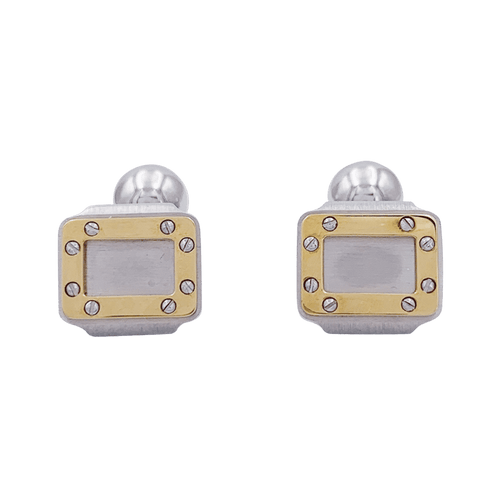 Boutons de manchette Boutons de manchette Cartier, "Santos Dumont", or et acier. 58 Facettes 33211