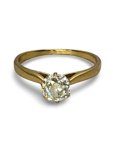 Bague 56 Solitaire or jaune et diamant 0,90 ct 58 Facettes 75101