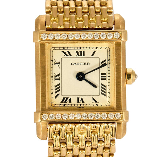 CARTIER - Tank Chinoise - Montre or jaune et diamants 58 Facettes LBV3