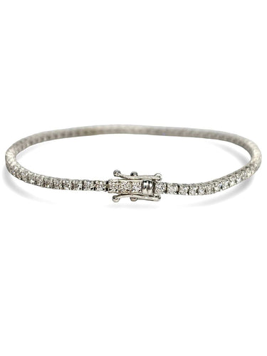 Bracelet Bracelet rivière or blanc et diamants 1,80 ct 58 Facettes