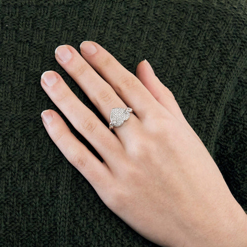 Bague Bague coeur or blanc diamants brillants 58 Facettes 2086203