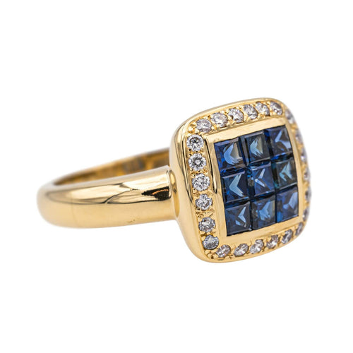 Bague 53 Bague Or jaune Saphir, Diamant 58 Facettes 3629454CN