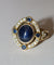 Bague 51.5 Bague or jaune, cabochon de saphir et diamants 58 Facettes 589