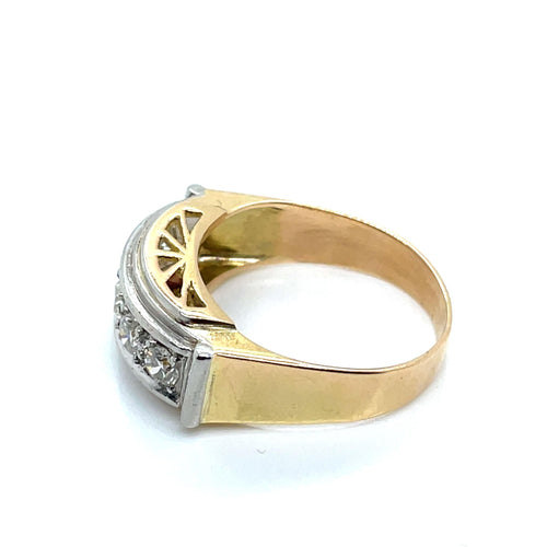 Bague 49 Bague Jarretière Art Déco Diamants 58 Facettes