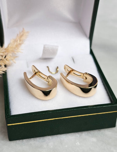 Boucles d'oreilles Boucles créoles ovales or jaune 58 Facettes 686