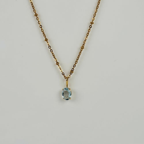 Pendentif Pendentif en or jaune 18 carats avec aigue-marine ovale facettée 58 Facettes 2501017