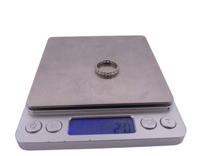 Bague 50 bague alliance americaine 20 diamants 2ct or blanc 18k 2.1gr t50 58 Facettes 268367