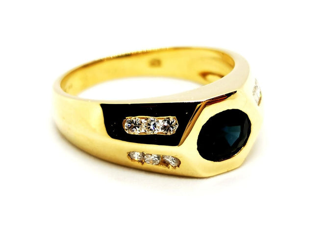 Bague 63 Bague Or jaune Saphir, Diamant 58 Facettes 1242237CN