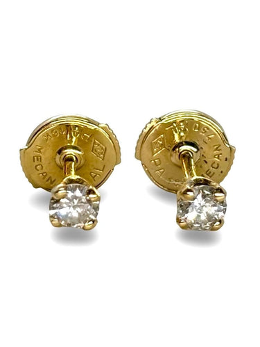 Boucles d'oreilles Puces d'oreilles or jaune et diamants 58 Facettes 872