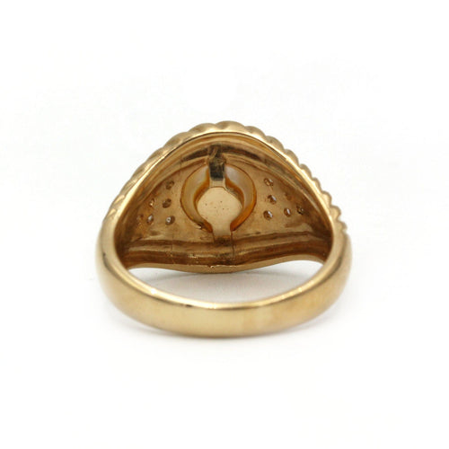 Bague 51.5 Bague - Or jaune, perle et diamants 58 Facettes 1216