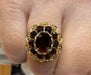 Bague 56 Bague marguerite or jaune grenats 58 Facettes