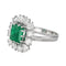 Bague 57 Bague Pompadour Or blanc Emeraude, Diamant 58 Facettes 4387210CN