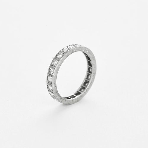 Bague 53 Alliance tour complet platine et diamants 58 Facettes ENG10229