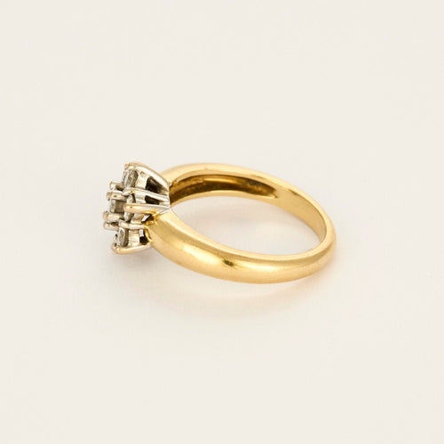 Bague 54,5 Bague Fleur en Or jaune et diamants 58 Facettes GAP1649