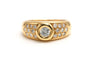 Bague 47 Bague contemporaine or jaune et diamants taille brillant 58 Facettes B708