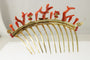 Diadème antique en corail doré à l'argent 58 Facettes 7493