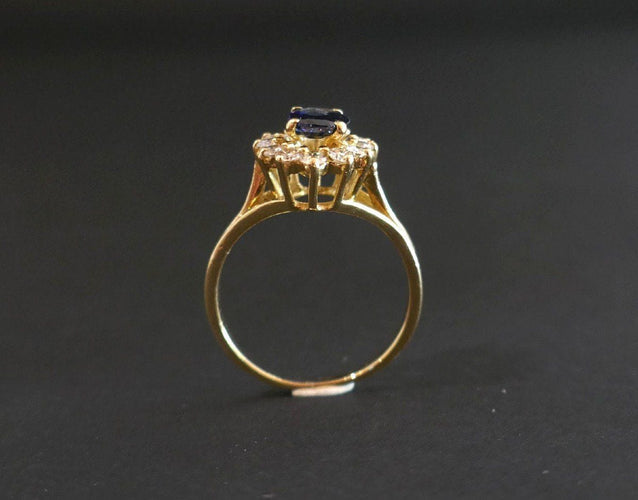 Bague 55 Bague Saphir Et Diamants, Or 18 Carats 58 Facettes