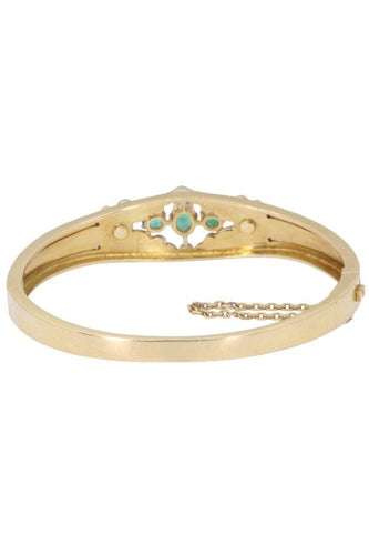 Bracelet BRACELET JONC ÉMERAUDES ET DIAMANTS 58 Facettes 096021