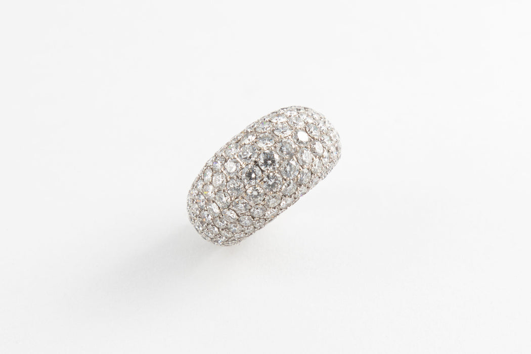 White gold and diamond ball ring