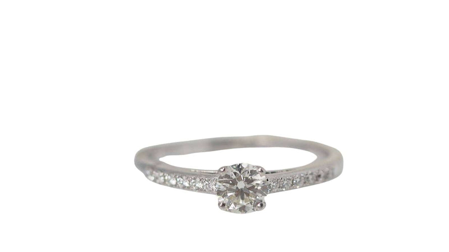 Bague 53 Bague Solitaire or blanc et diamant 0.41ct 58 Facettes 30920