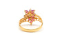 Bague 57 Bague contemporaine or jaune, rubis et diamants 58 Facettes B748