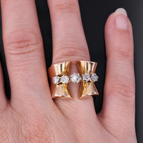 Bague 55 Bague tank diamants en rose 58 Facettes 22-024