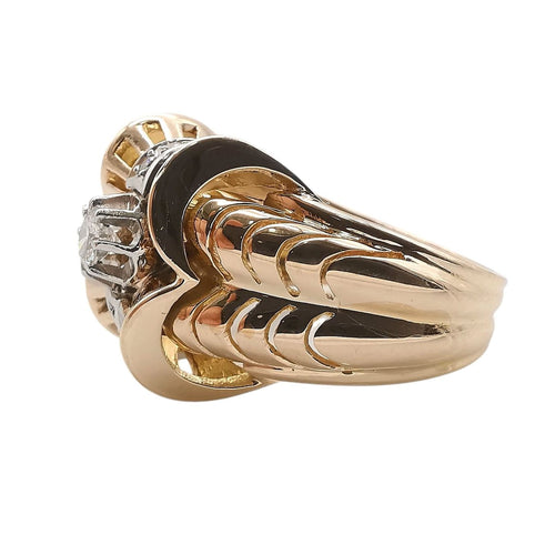 Bague 57 Bague Tank vintage or platine & diamants 58 Facettes