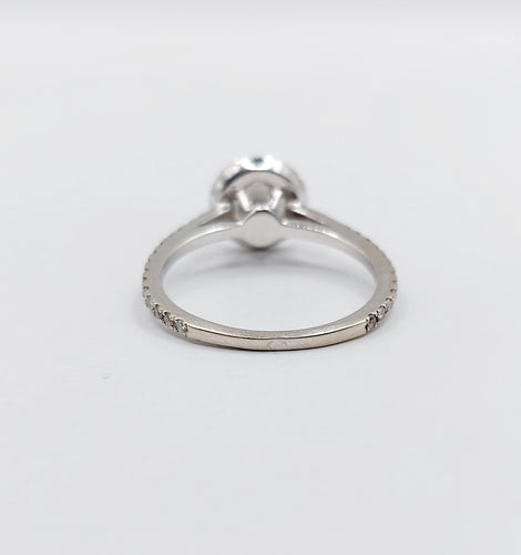 Bague solitaire or blanc, diamant 0,98 carat et certifcat AIG 58 Facettes A06225