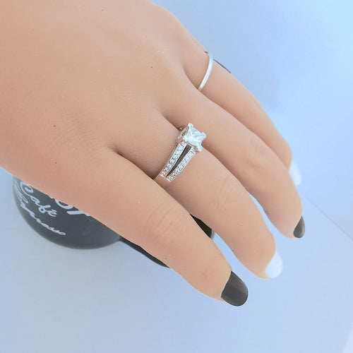 Bague 53.5 Bague de fiançailles Diamants 1,16 carat Or gris 58 Facettes AA 1744