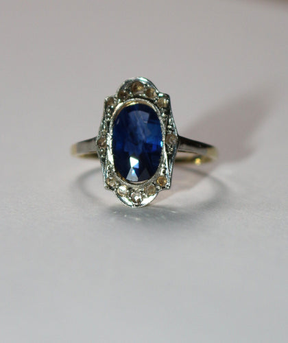 Bague 53 Bague Belle Epoque saphir naturel non chauffé 58 Facettes 579