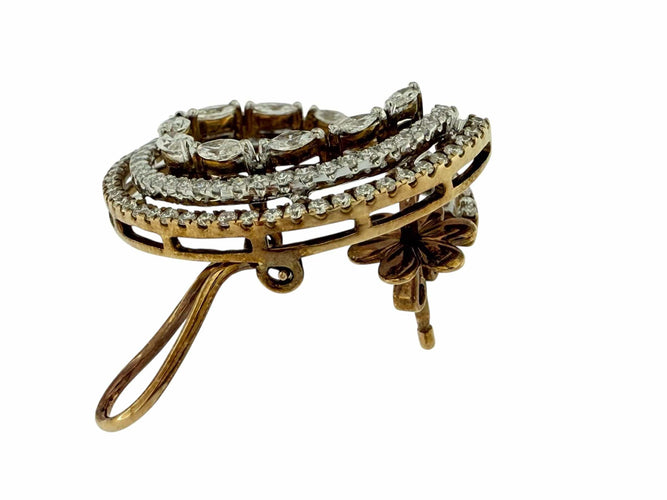 Boucles d'oreilles Boucles d'oreilles or rose et or blanc, diamants naturels 58 Facettes