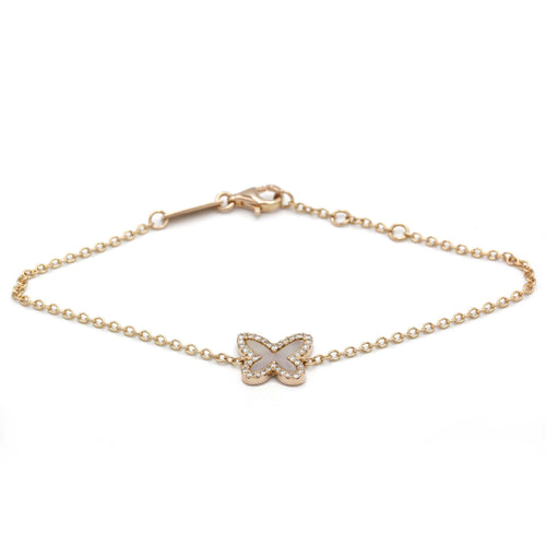 Bracelet Bracelet Papillon - Or, Diamants & Nacre 58 Facettes 250131R