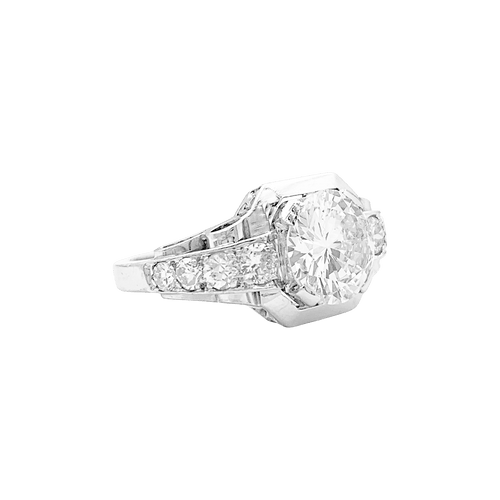 Bague 51 Bague ancienne Art Déco platine, diamants. 58 Facettes 34618