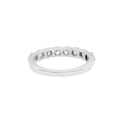 Bague 52 Demi-alliance or blanc et diamants. 58 Facettes 34472