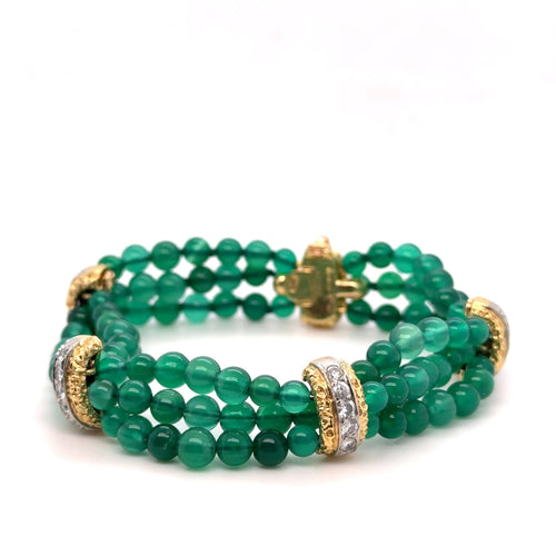 Bracelet Van Cleef & ARPELS - Bracelet or jaune Chrysoprase et diamants 58 Facettes 1.0000409/1