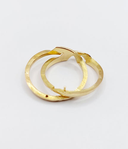 Bague 60 RARE Alliance jumelée or jaune finement ciselée, NON gravée (circa 1880) 58 Facettes A04721