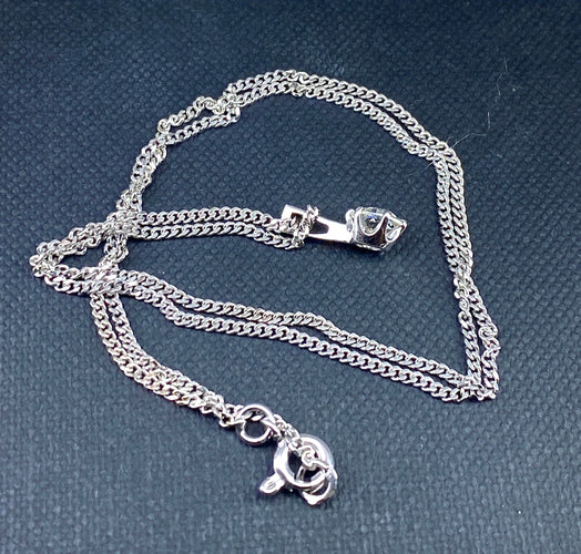 Collier Chaîne et pendentif en or blanc, diamant 0,40 carat 58 Facettes AB633