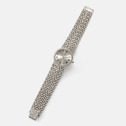 Montre PIAGET - Montre vintage en or blanc et diamants 58 Facettes