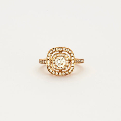 Bague 49 Bague style Art Déco diamant coussin 0,50 carat 58 Facettes