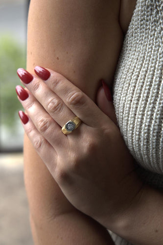 Bague 57 Bague solitaire Or jaune, Or blanc Diamant 58 Facettes 2308983CN