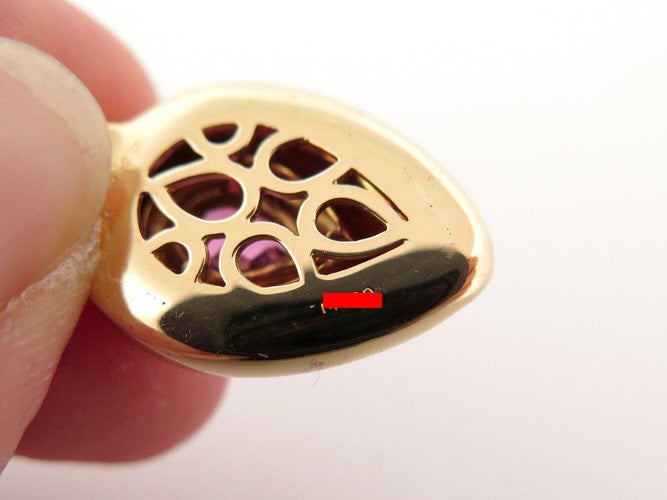 Pendentif vintage pendentif POIRAY en or jaune 18k 11gr serti pierre rose 58 Facettes 272210
